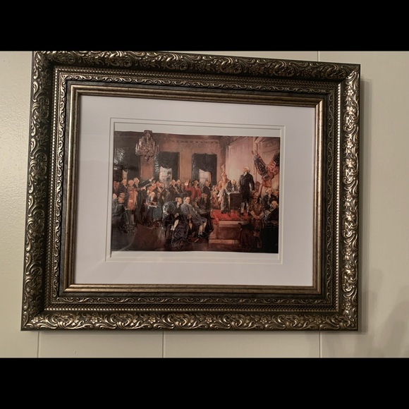 Framed Art Decoupage 3D of Founding Fathers - Picture 2 of 8